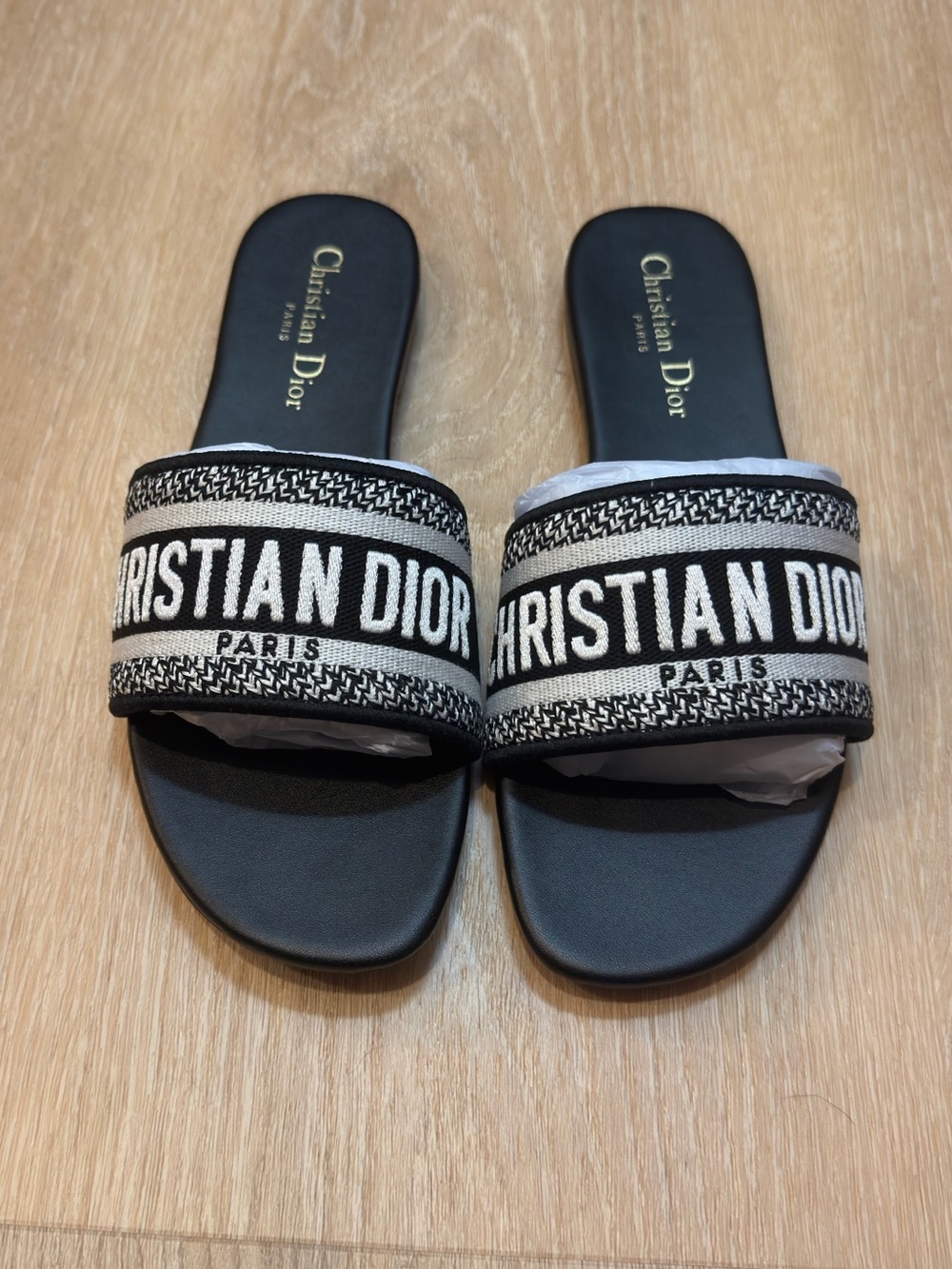 Dior Dway Slides Black Size 6.5